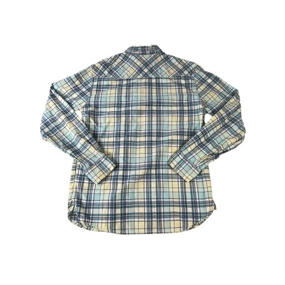 Levi's soft feel Shirt Yellow Green Plaid Men's Small Long Sleeve Cotton Casual - Picture 8 of 11